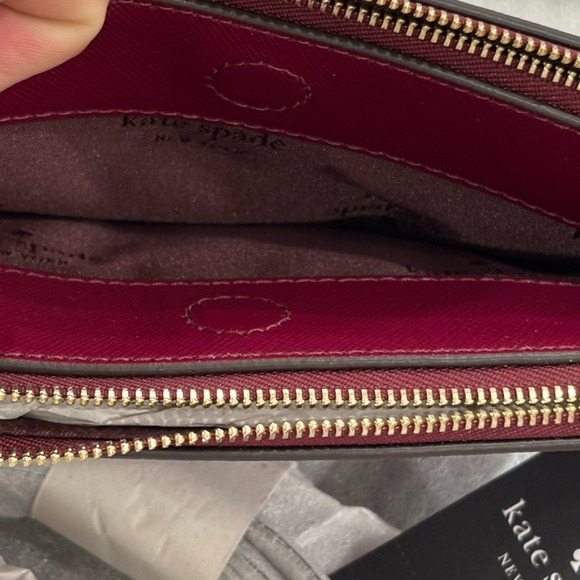 Kate Spade Double Zip Cameron Crossbody Saffiano Leather Blackberry - Picture 7 of 9